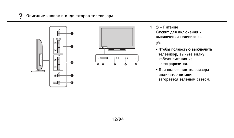 Индикатор включения телевизора мигает