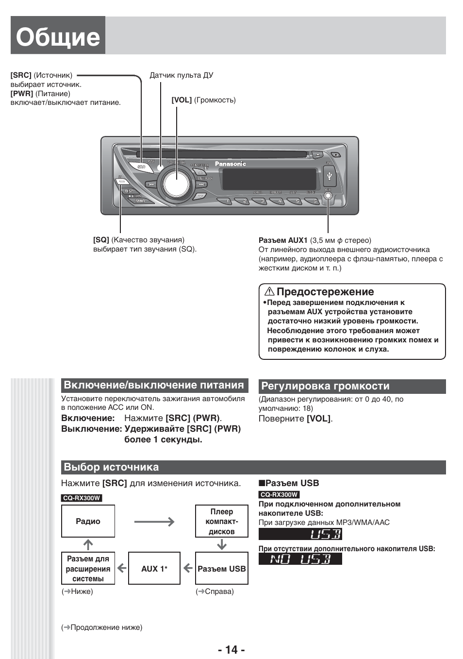 Схема подключения panasonic cq rx102w