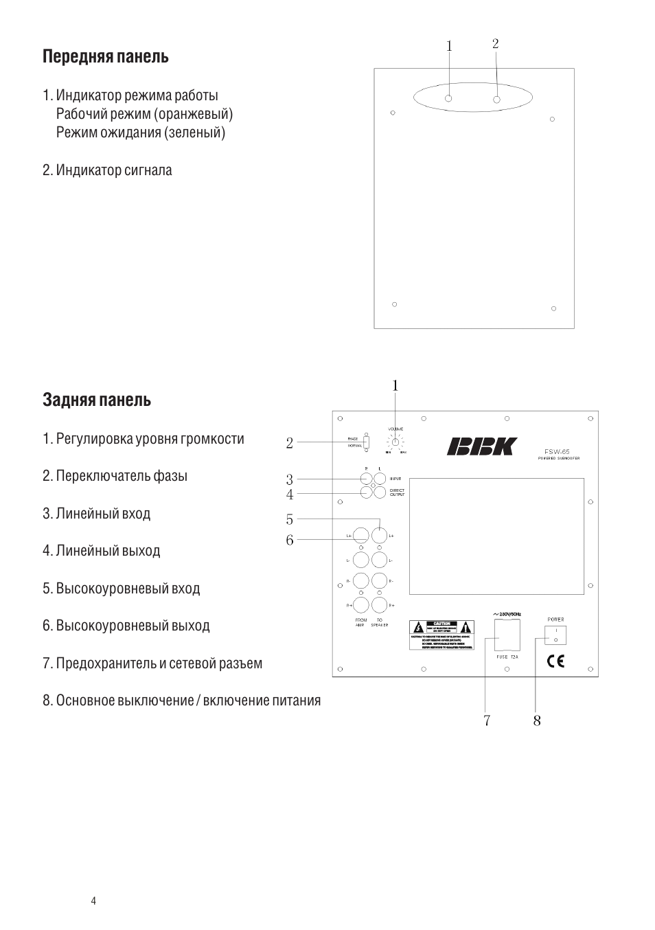 Сабвуфер bbk fsw 120 схема