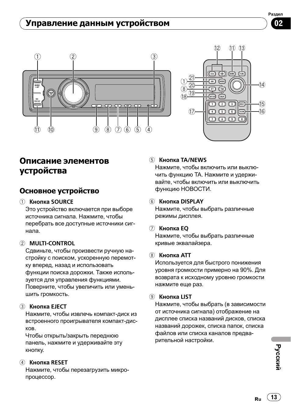 Автомагнитола pioneer deh x9600bt инструкция