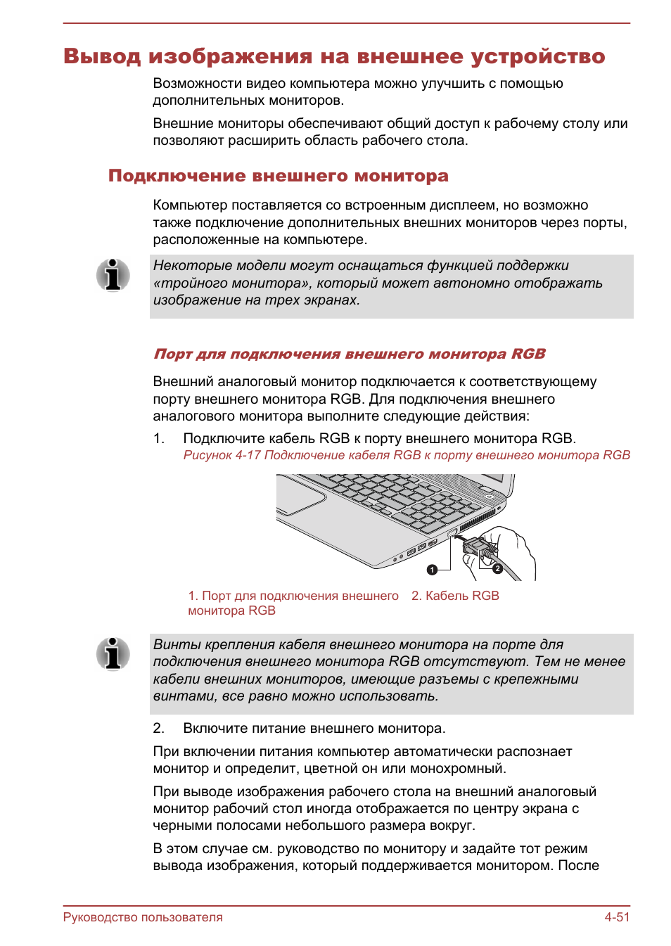 Вывод изображения на монитор