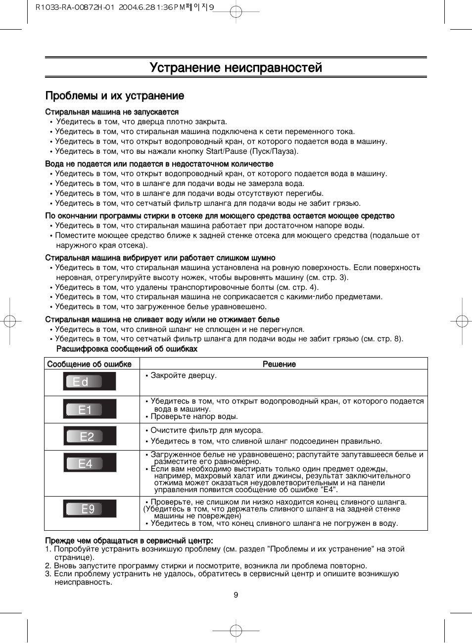 Стиральная машинка ошибка 4 е. Стиральная машинка Samsung r1033. Ошибки стиральной машинки Samsung. Стиральная машинка самсунг ошибка ed. Стиральная машина Хайер инструкция ошибки.