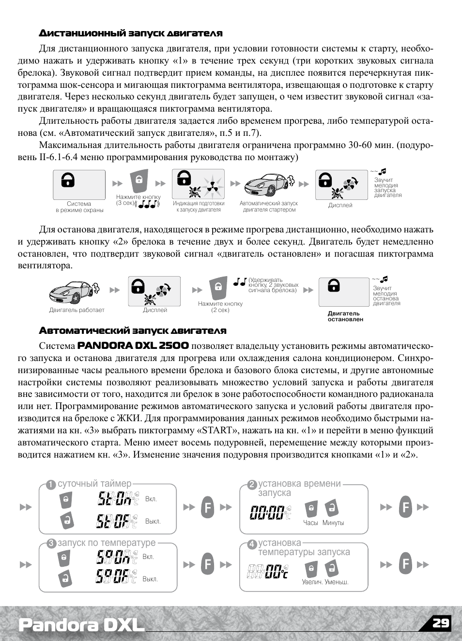Сигнализация пандора инструкция по эксплуатации брелка. Запуск по температуре Пандора DXL. Пандора сигнализация инструкция по пользованию. Настройка времени на брелке Пандора. Как установить время на сигнализации Пандора