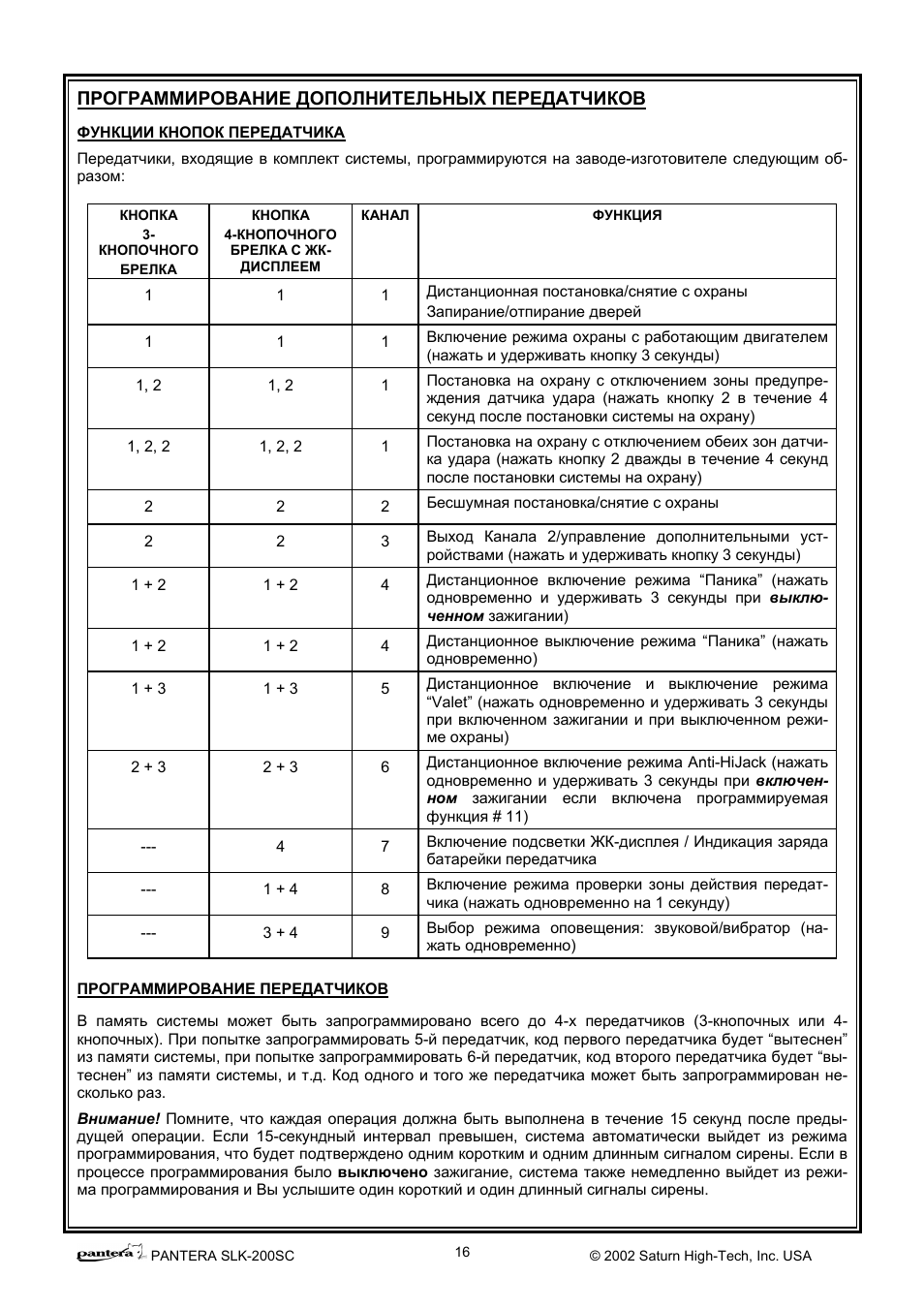 Pantera сигнализация инструкция slk - 88 фото