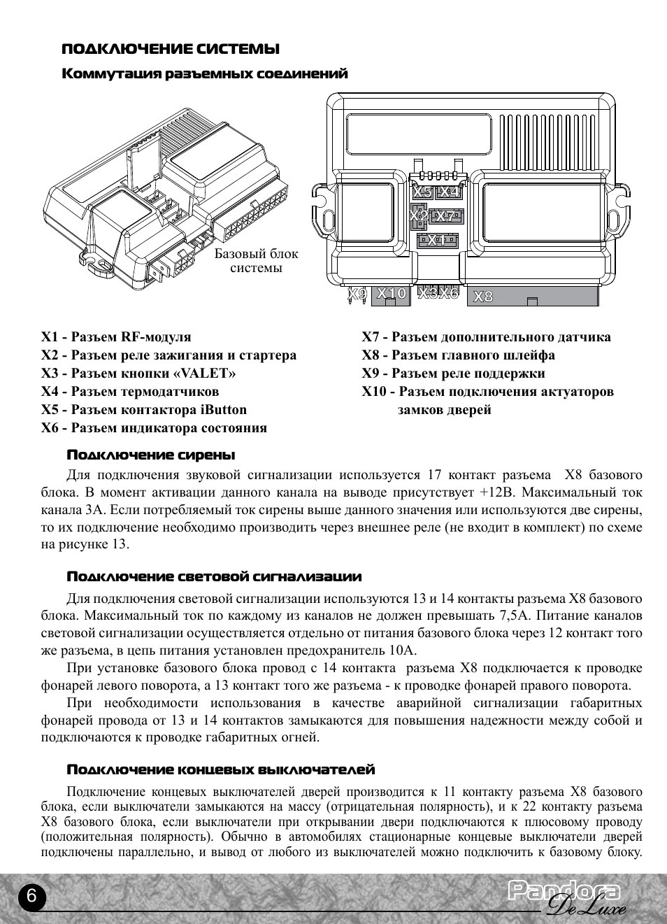Pandora deluxe 2000 схема подключения