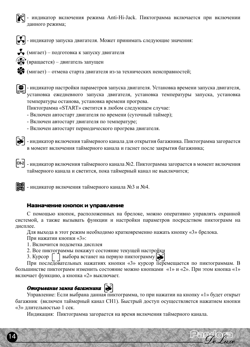 Pandora deluxe 2000 инструкция