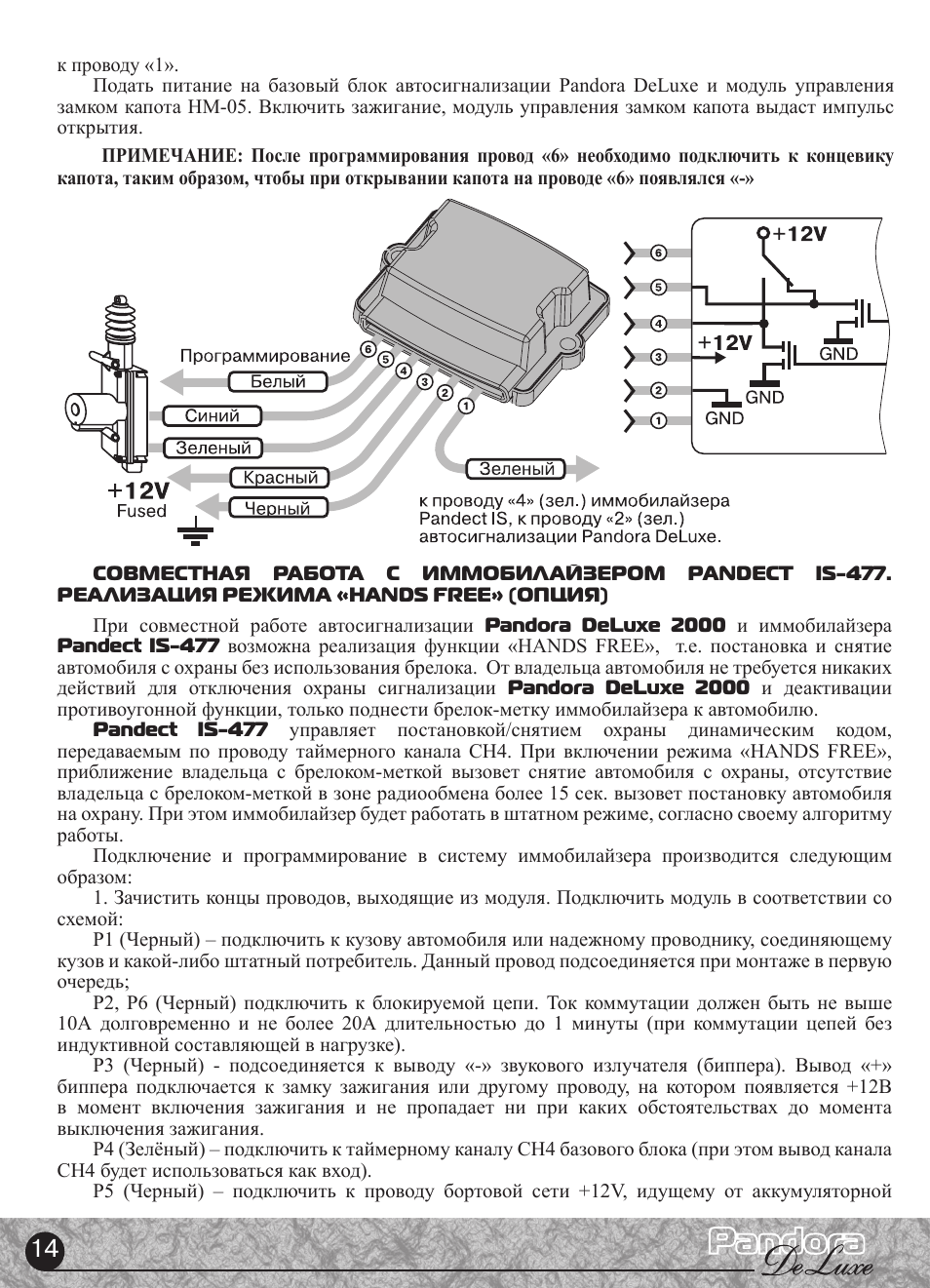 Pandora deluxe 2000 схема подключения