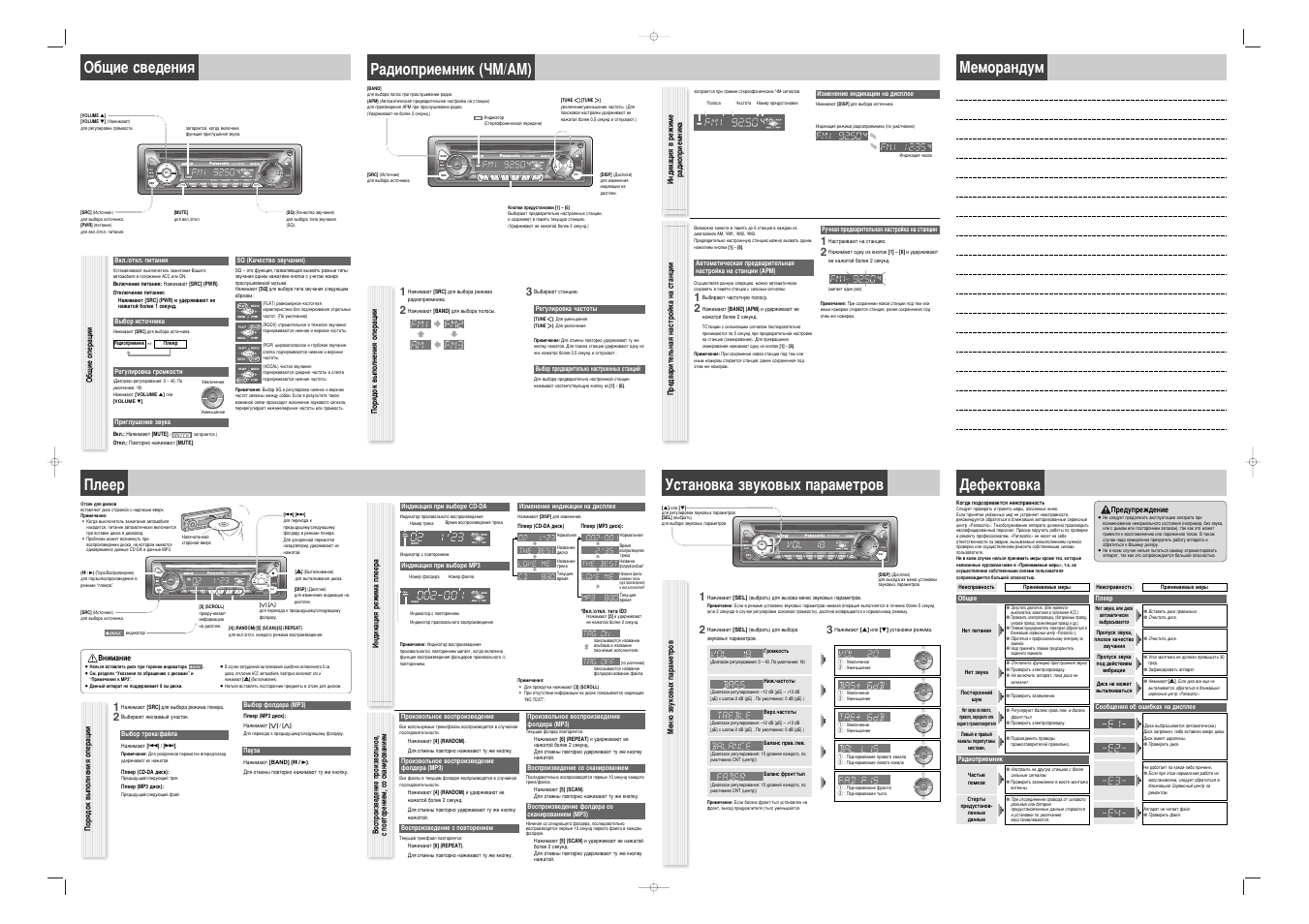 Panasonic cq c1303w схема подключения