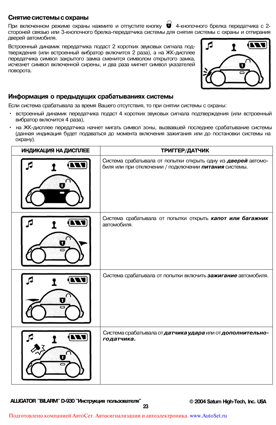 Сигнализация аллигатор 434мнz инструкция по применению