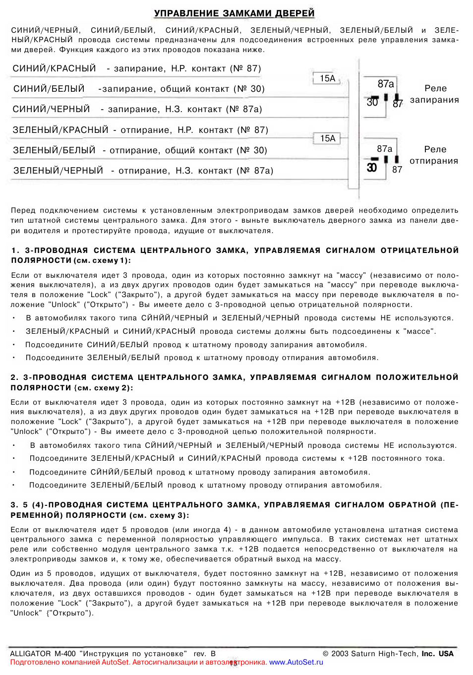 Схема подключения сигнализации alligator m400