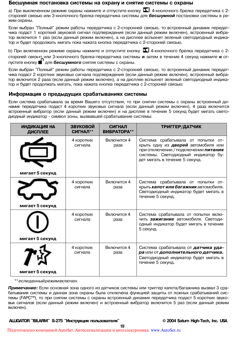 Сигнализация аллигатор 434мнz инструкция по применению