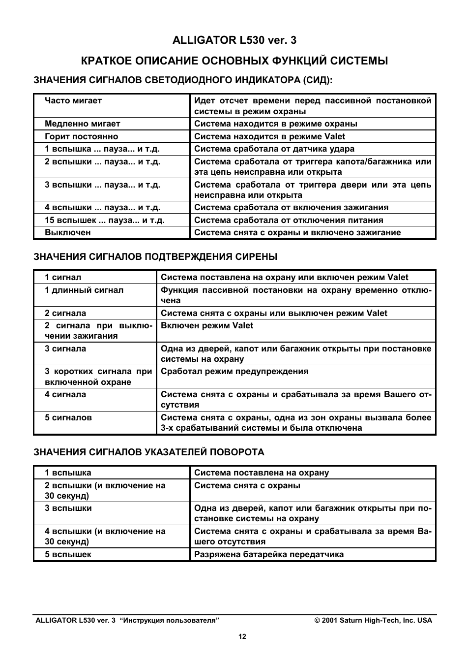 Alligator l530 схема подключения