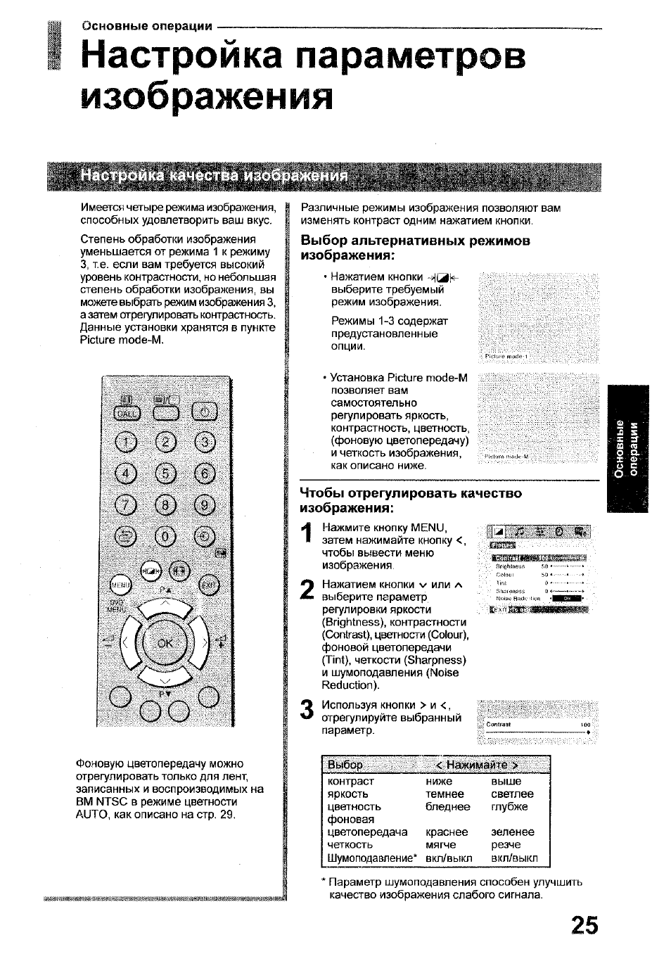 Настройка изображения телевизора toshiba