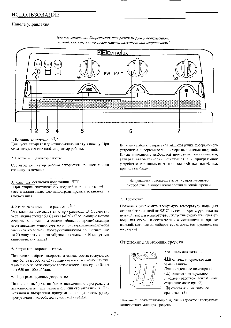Стиральная машина электролюкс старого образца инструкция по применению