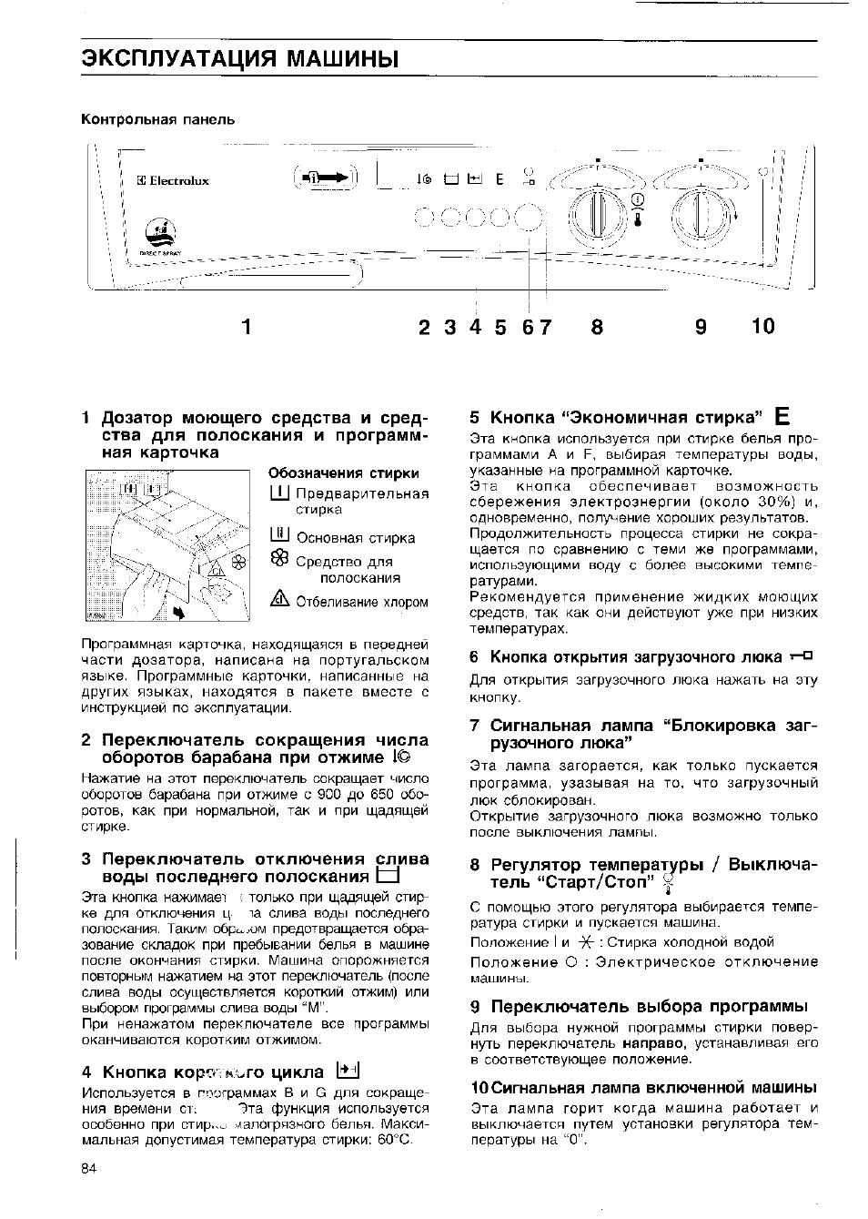 Стиральная машина электролюкс инструкция на русском