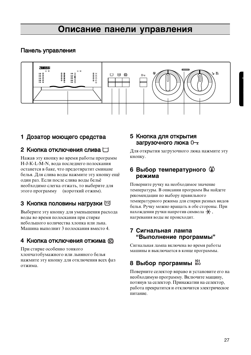 Машинка zanussi инструкция