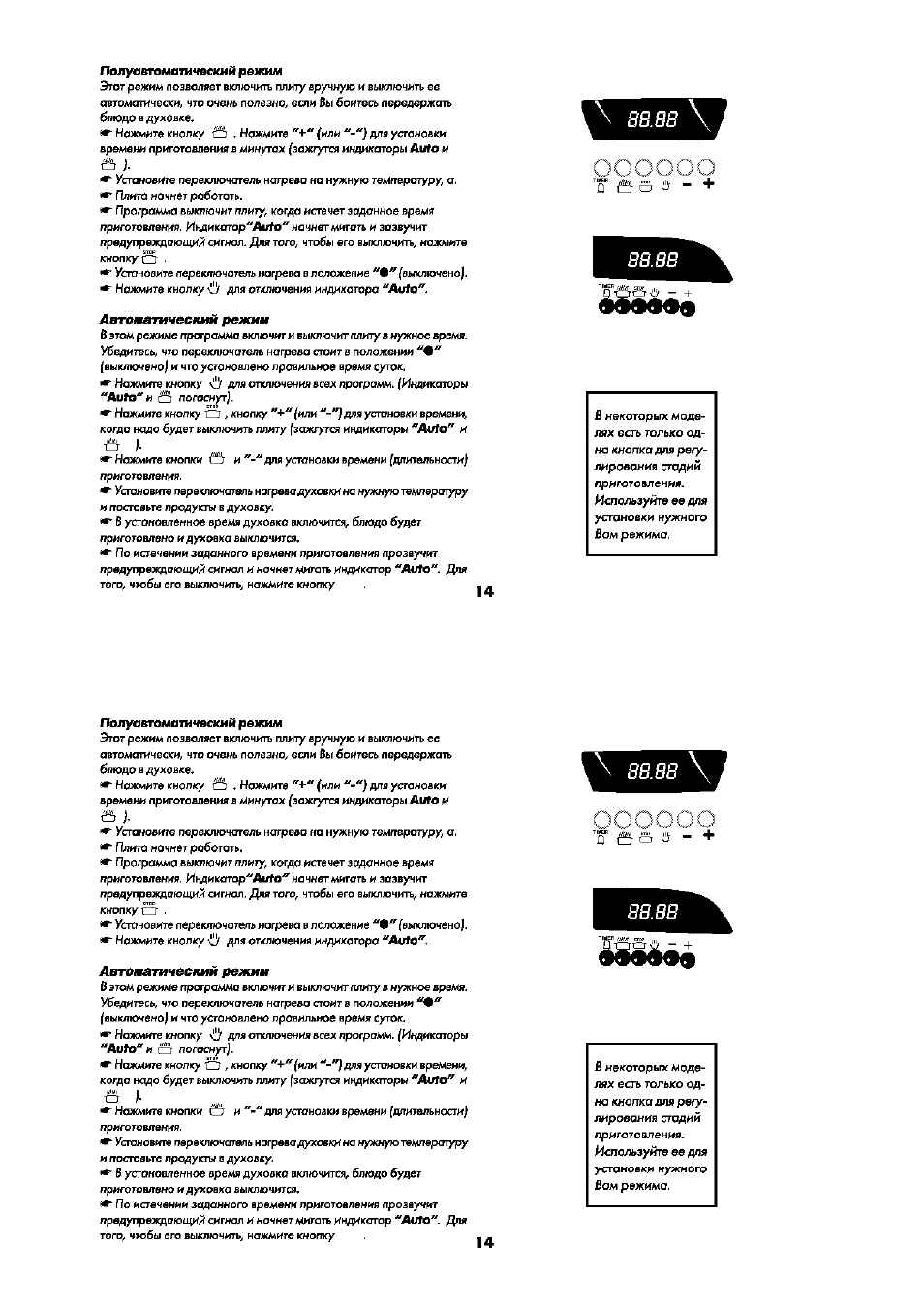 Плита Beko электрическая режимы