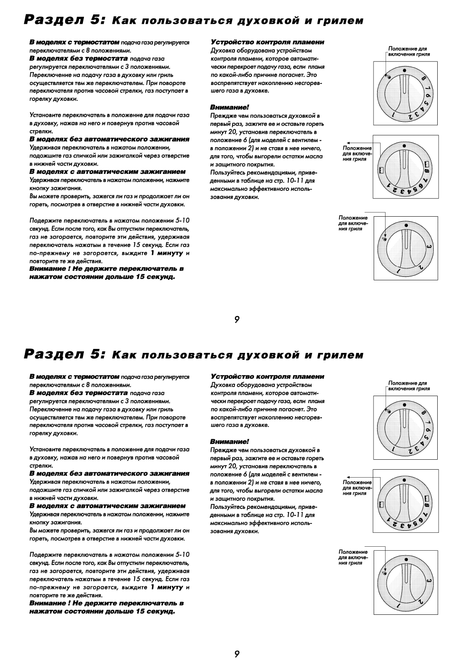 Инструкция по применению электрической духовки