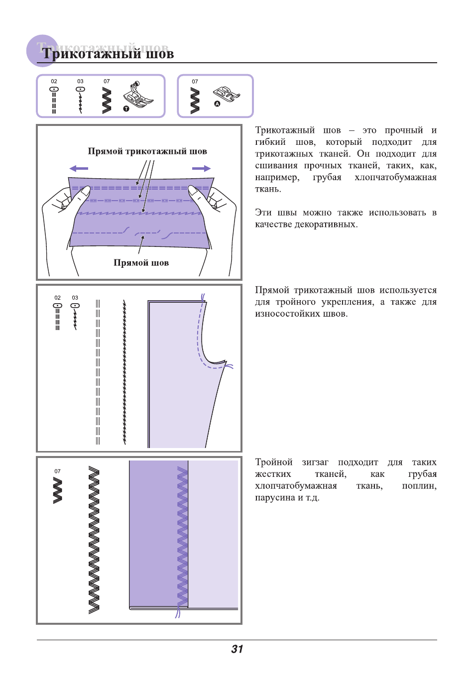 Схемы трикотажных