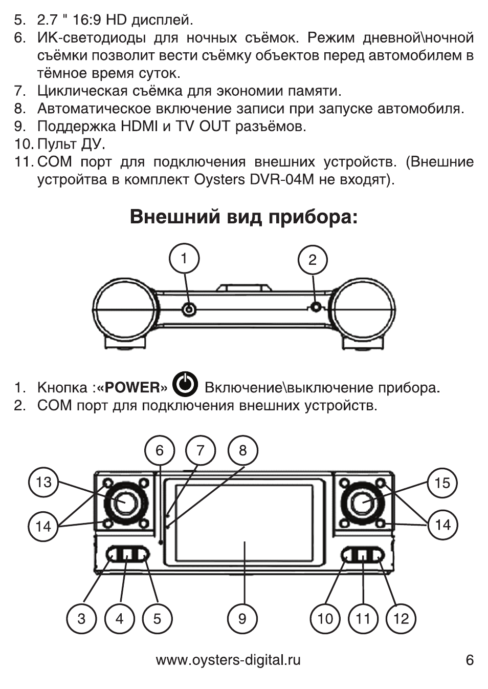 Видеорегистратор oysters dvr 01n инструкция по применению