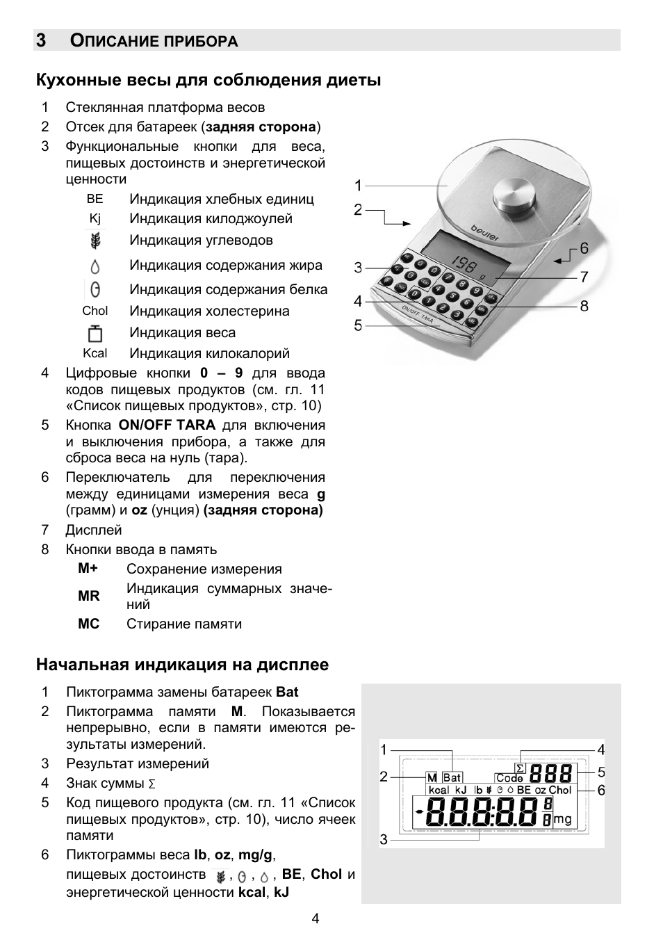 Схема электронных весов beurer
