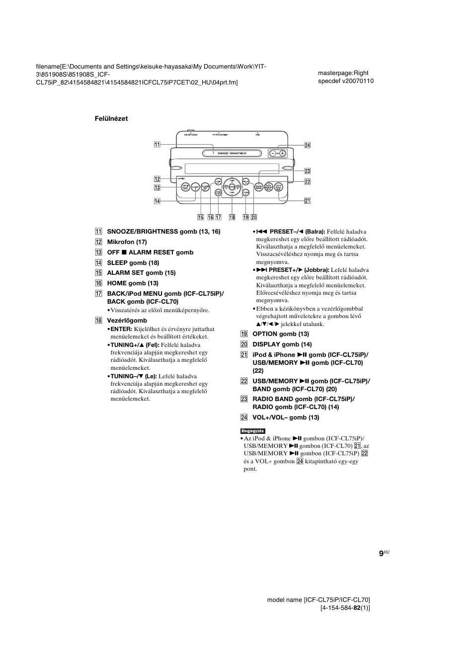 Инструкция по эксплуатации Sony ICF-CL70 | Страница 39 / 64