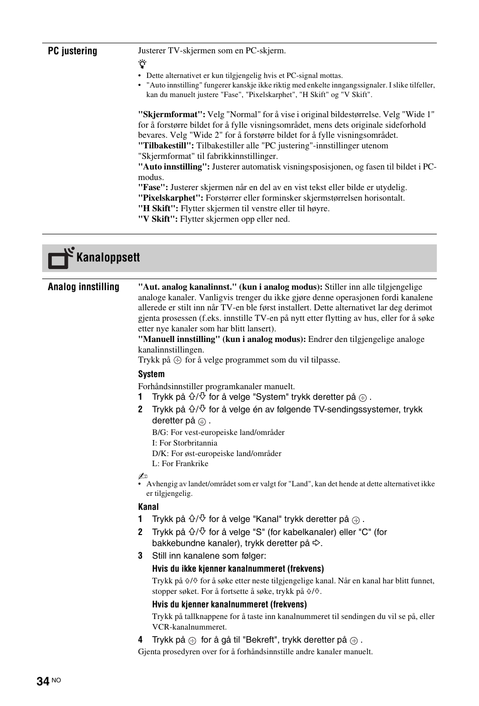 Kanaloppsett | Инструкция по эксплуатации Sony KDL-22CX32D | Страница 176 / 336